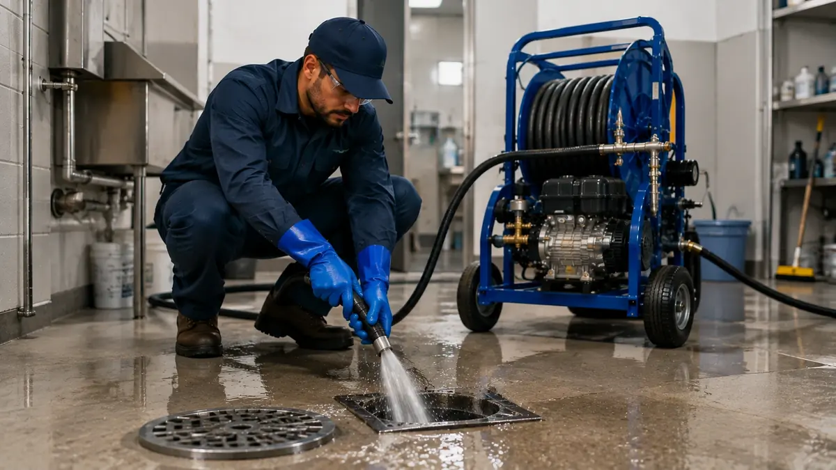 Floor Drain Hydro Jet Cleaning in Kingsburg