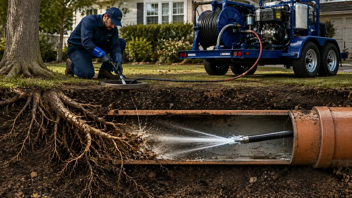 Tree Root Removal with Hydro Jetting in Kingsburg